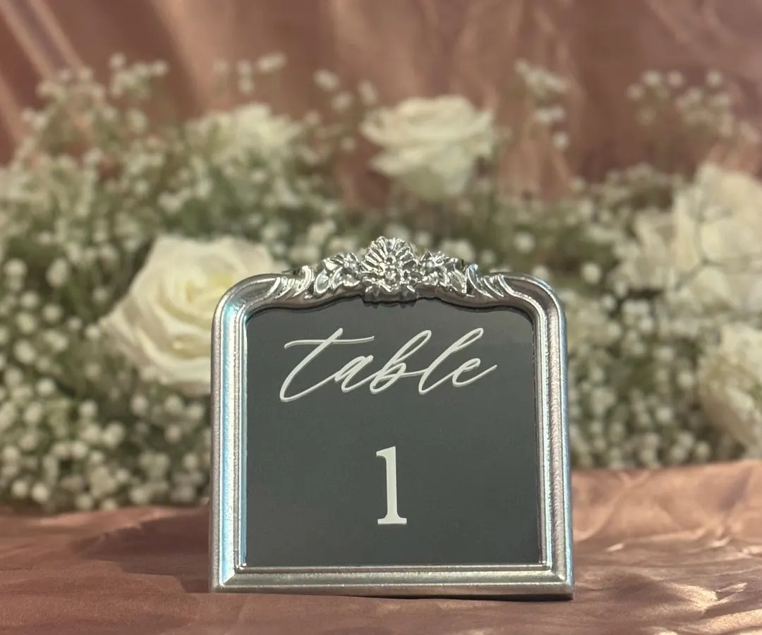 Silver Mirror Wedding Table Numbers: Elegant Reception Decor (5.75x5.63") | Etsy (US)