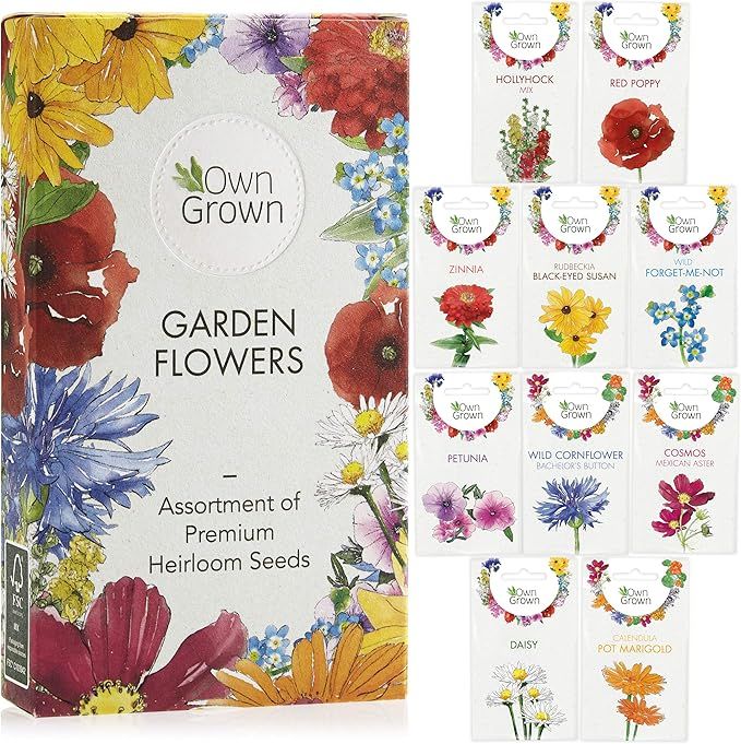 Heirloom Flower Seeds for Planting: Premium Flower Seed Starter Kit with 10 Varieties for Garden ... | Amazon (US)