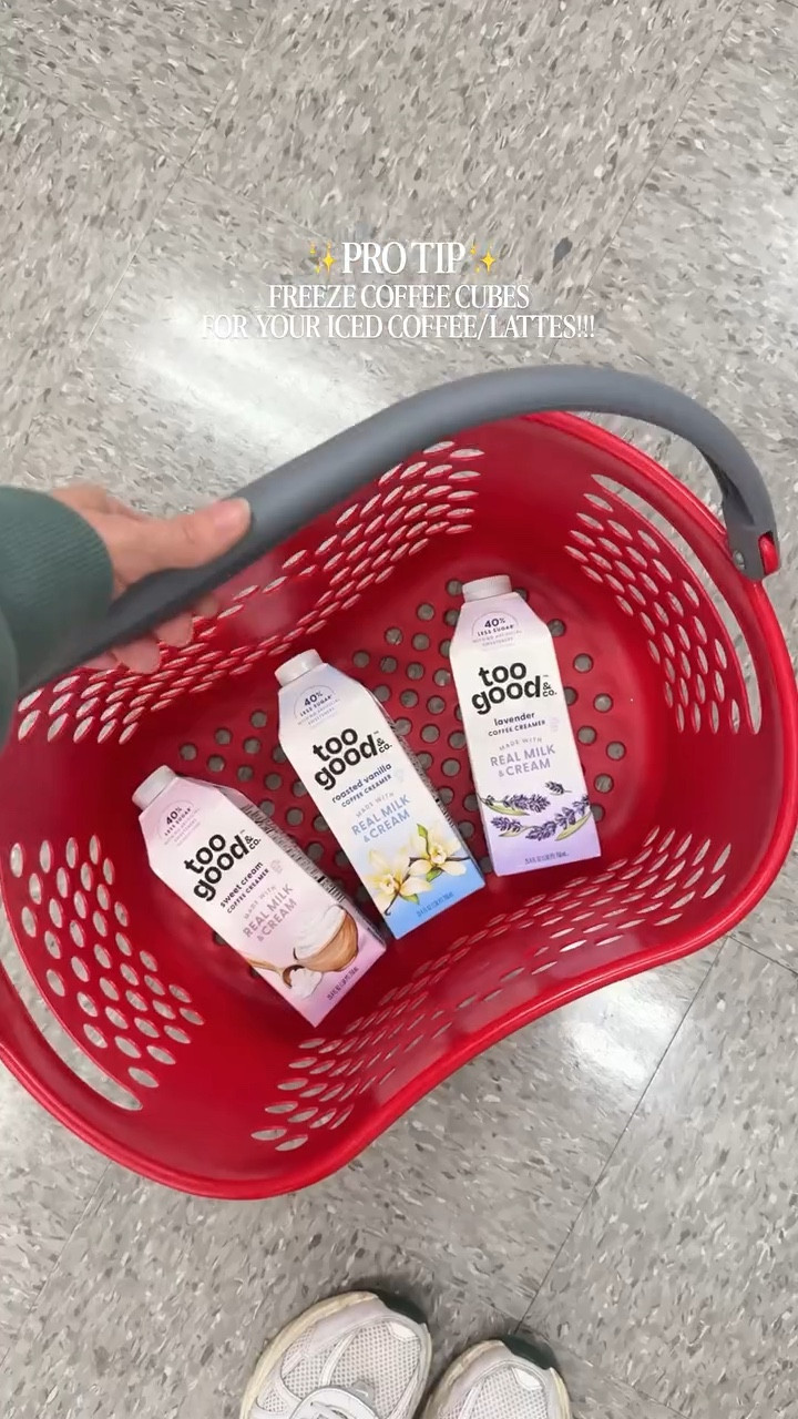 #ad | we’re saving $$ by making coffee at home this year ☕️ & if you want to perfect your iced coffee/lattes:

➡️ Freeze your coffee into cubes (thank me later) 
➡️ Add @toogoodandco’s new coffee creamer — made with REAL milk & cream + 40% less sugar* Enjoy it hot, iced, or frothy 👏🏼😋

⭐️ Save 20% off Too Good creamers from 2/22-2/28 with Target Circle on your next #targetrun 🎯

#TooGoodPartner #TooGoodCreamers #CoffeeRoutine @target @shop.ltk | https://liketk.it/5Rq3N

*Than leading traditional coffee creamers. Too Good & Co. coffee creamers contain 3g sugar per serving; leading traditional coffee creamers containing 5g of sugar per serving.