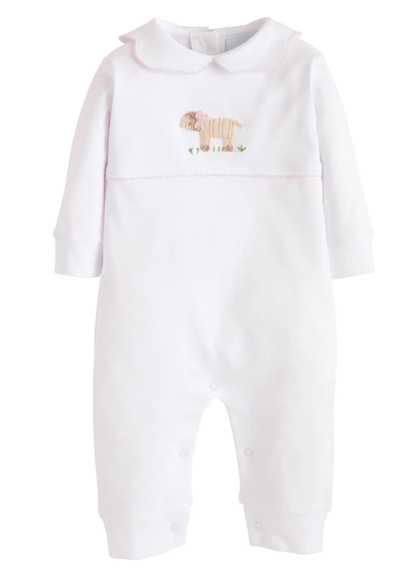 Little English Sheep Crochet Playsuit - Girl | JoJo Mommy