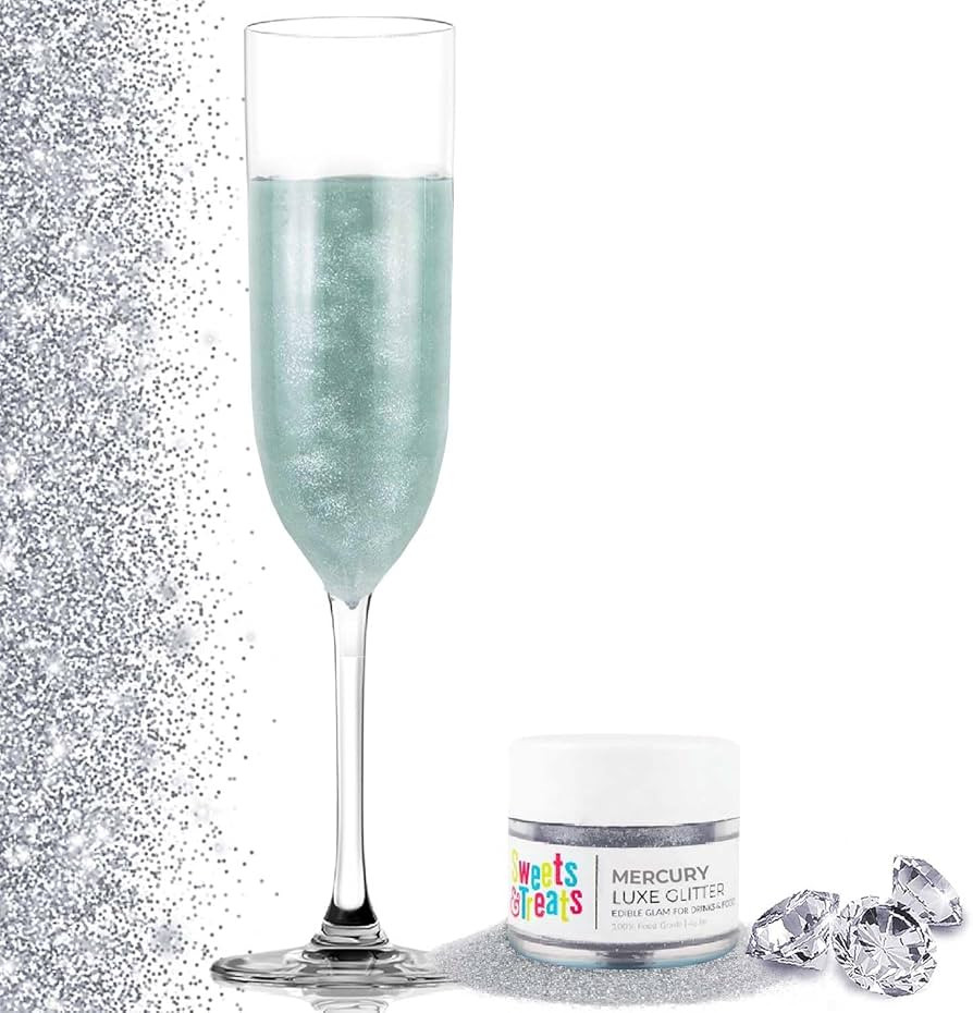 Edible Glitter for Drinks, Edible Glitter for Cakes, Drink Glitter, Brew Glitter, Silver Edible G... | Amazon (US)