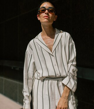 x Elizabeth Damrich Josephine Striped Blouse | Dillard's