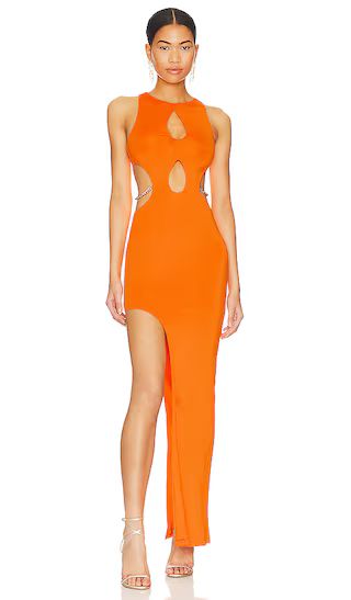 Dallas Cut Out Dress in Orange | Revolve Clothing (Global)