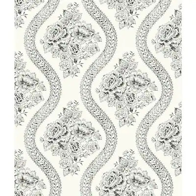 York Wallcoverings Magnolia Home 56-sq ft Black/Off White Paper Floral Prepasted Soak and Hang Wa... | Lowe's