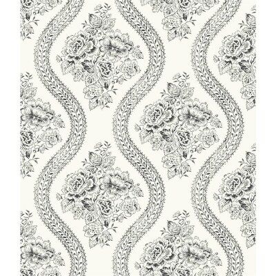 York Wallcoverings Magnolia Home 56-sq ft Black/Off White Paper Floral Prepasted Soak and Hang Wa... | Lowe's
