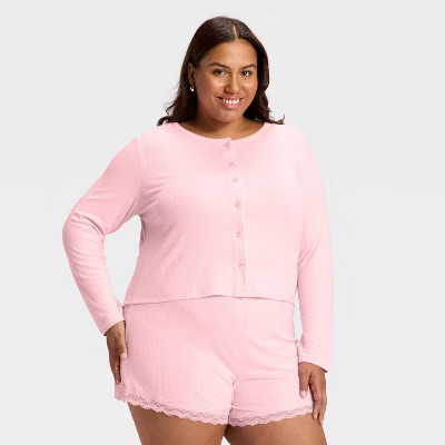 Women's Variegated Ribbed Pajama Cardigan - Auden™ | Target
