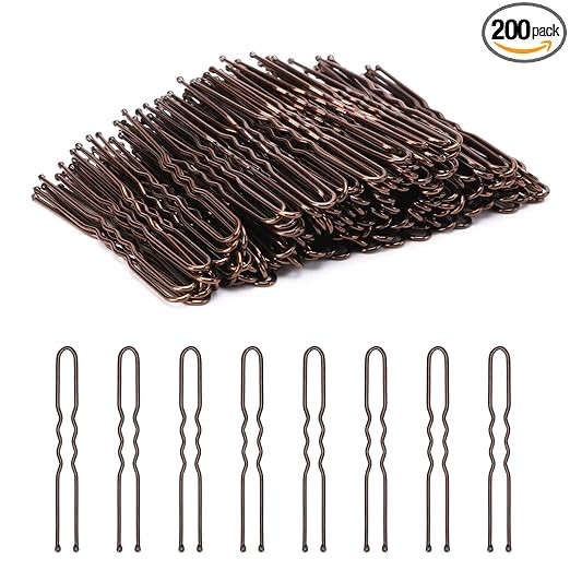 U Shaped Hair Pins, 200 Count Buns Waved Hair Pins for Updos with Box for Women Lady Girls Bobby ... | Amazon (US)