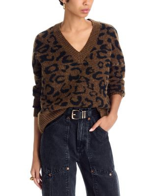 Leopard Print V Neck Sweater - Exclusive | Bloomingdale's (US)