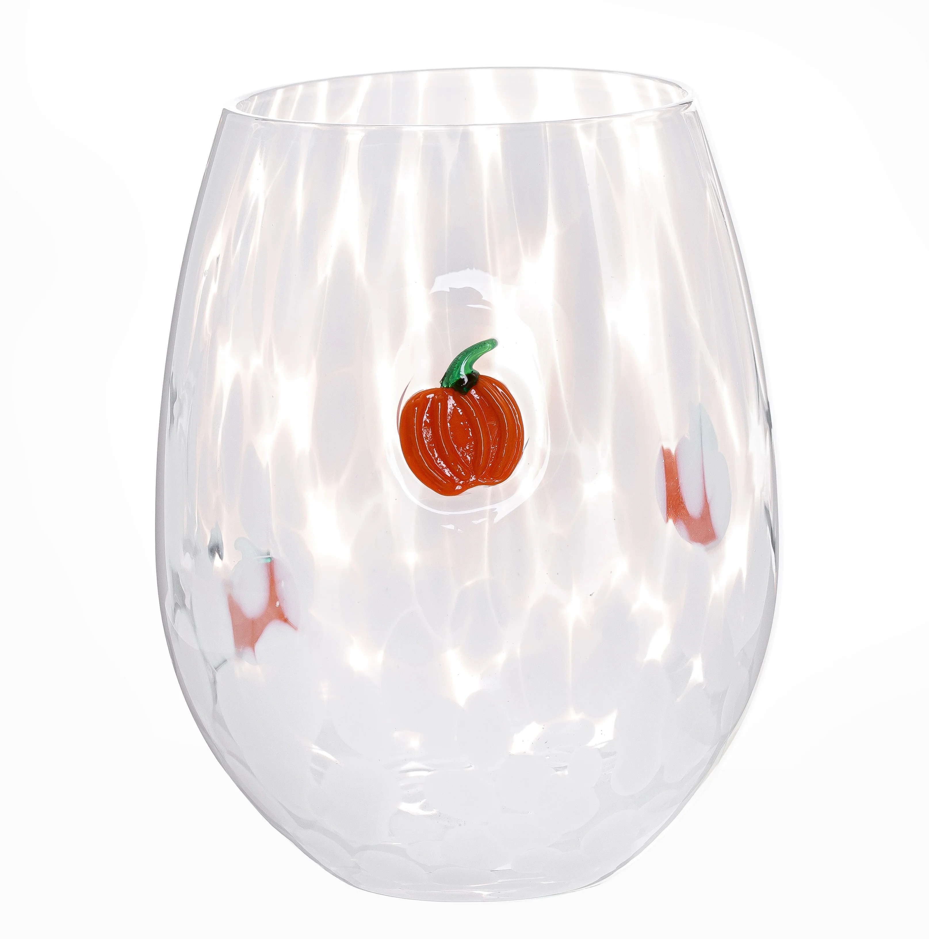 Way to Celebrate Halloween Stemless Wine Glass Pumpkin Tie Dye - Walmart.com | Walmart (US)