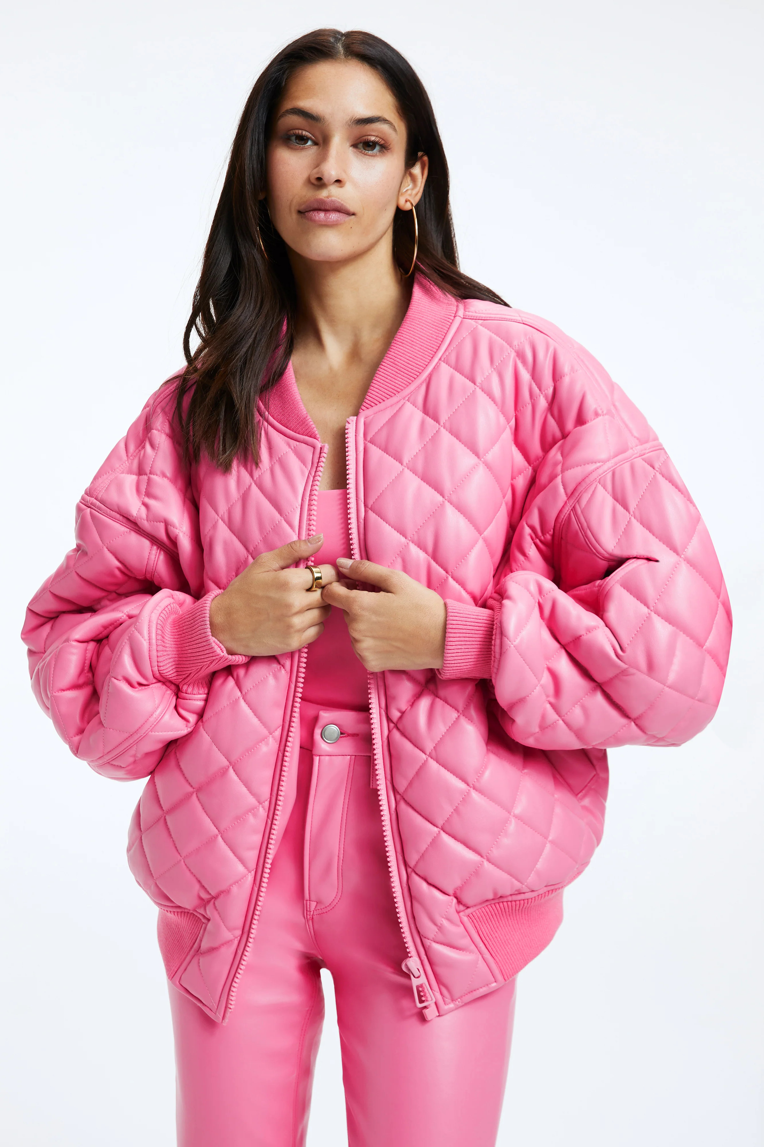 BETTER THAN LEATHER BOMBER | SORORITY PINK003 | Good American