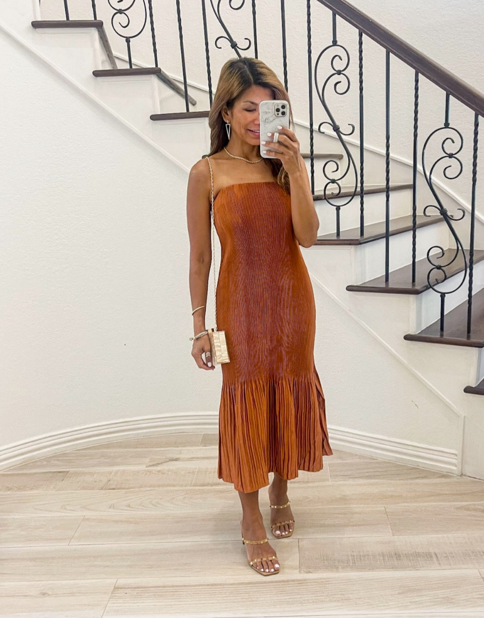 Brown dress in XS shirt length tts, sandals tts. Been using this strapless bra for 4 years and nothing even comes close. Comes in other colors. I say bra is true to size. Linking it in 2 places. Also comes with removable straps.

Best Strapless bra, Amazon finds, work party, office party, fashion over 40, fashion over 50, petite style, midlife fashion, midlife women, affordable outfit, petite outfit ideas, Christmas dresses.

#LTKstyletip #LTKfindsunder50 #LTKHoliday