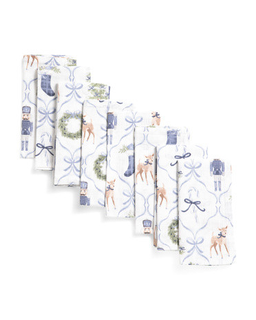 Set Of 8 Coquette Christmas Trellis Napkins | TJ Maxx