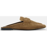 Zara - Split Leather Mule Loafers - Dark Tan - 10 - Woman | Zara Canada