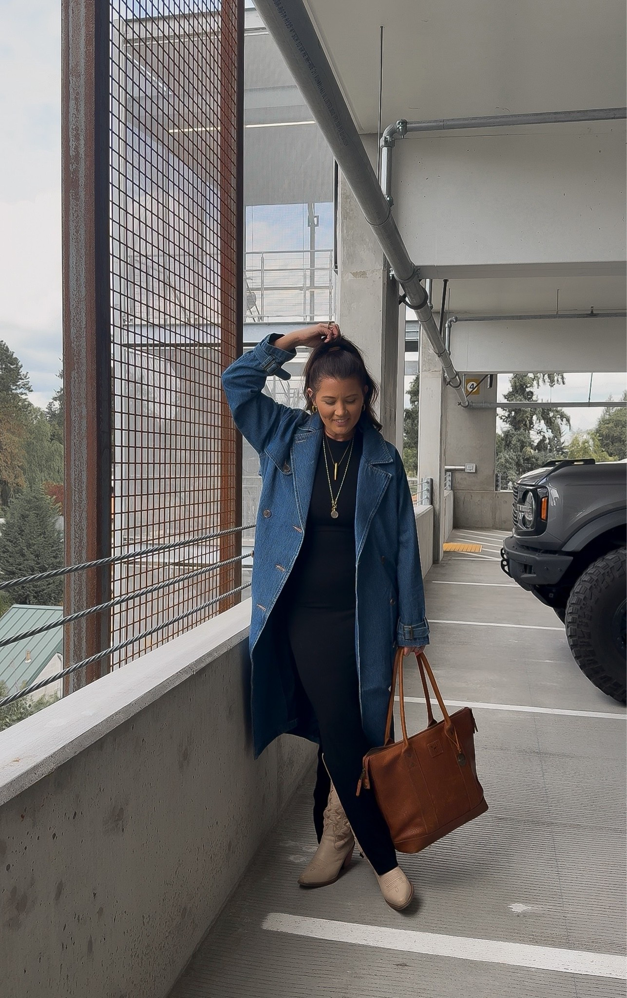 My favorite denim trench coat on sale an extra 50% off in cart! Runs large!