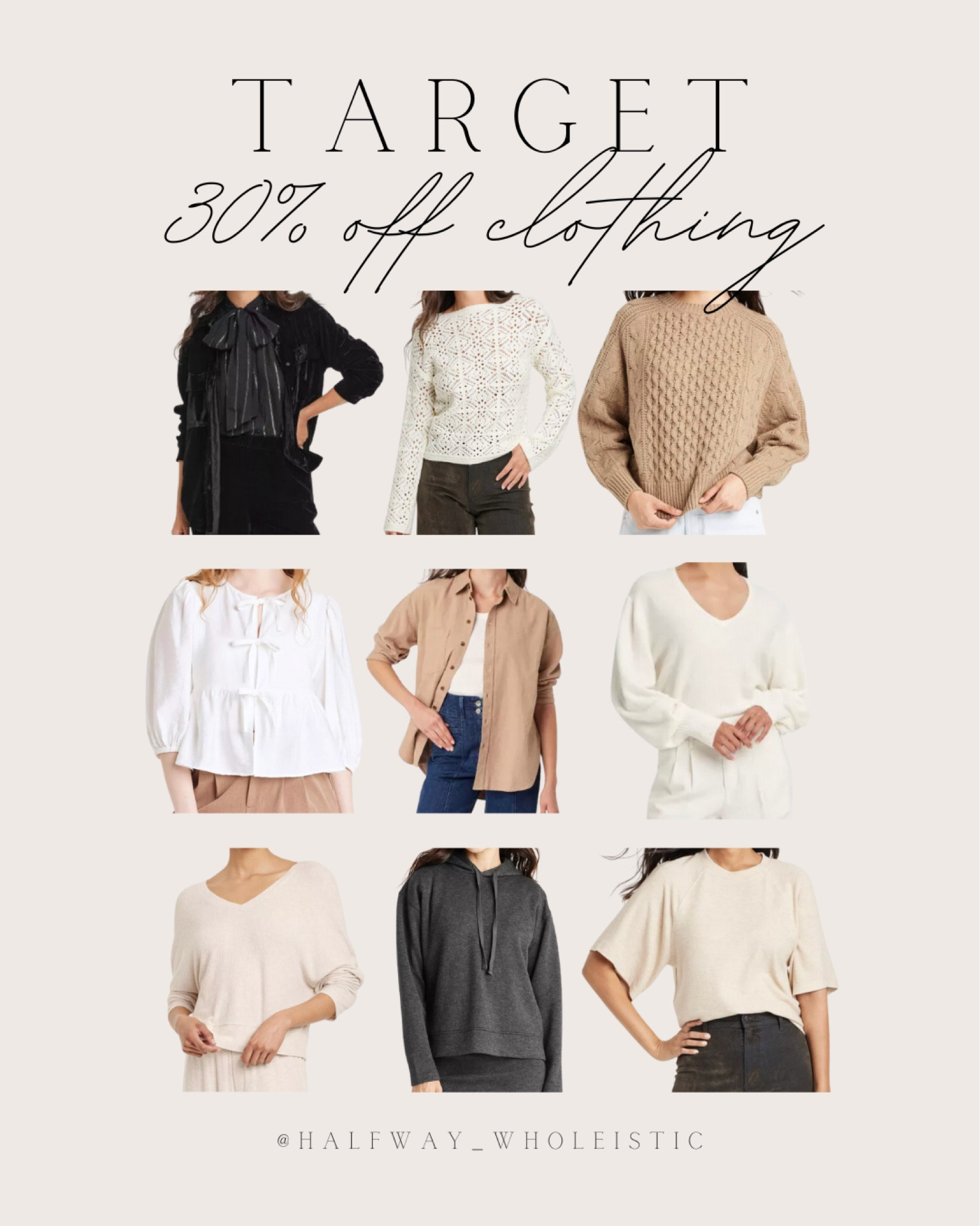 Early Black Friday Deal at Target right now - save 30% on all clothing and shoes!

#sweater #pullover #comfy #christmas #holiday 

#LTKSeasonal #LTKSaleAlert #LTKFindsUnder50