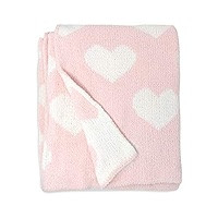Living Textiles Pink Hearts Chenille Soft Baby Blanket Reversible Premium Cozy Fabric for Best Co... | Amazon (US)