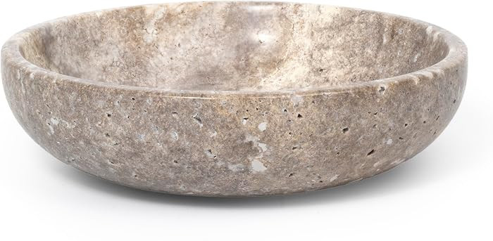 Shelf & Nook Travertine Decorative Bowls for Home Decor. Key Bowl for Entryway Table in a Choice of 5 Colors (Silver-Gray, Small) | Amazon (US)