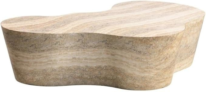 Starlight Canyon Home Modern Beige Stone Coffee Table with Marble Veneer Concrete Finish | Amazon (US)