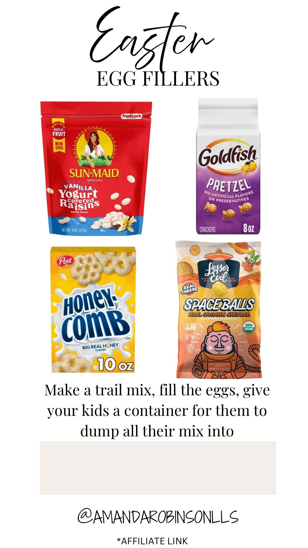 Easter egg fillers
Trail mix
Candy free 

#LTKKids