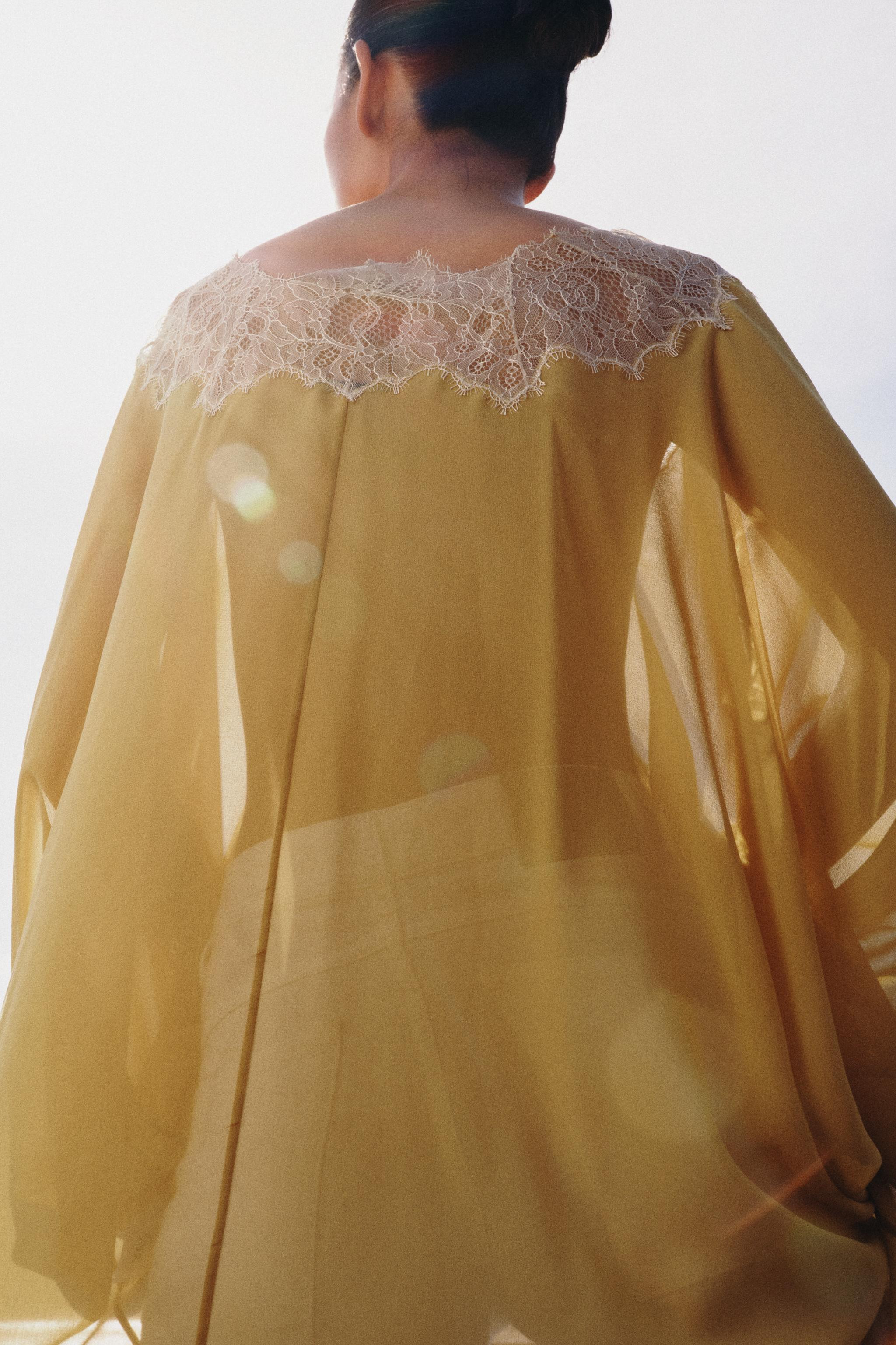 ZW COLLECTION COMBINATION LACE BLOUSE | Zara US