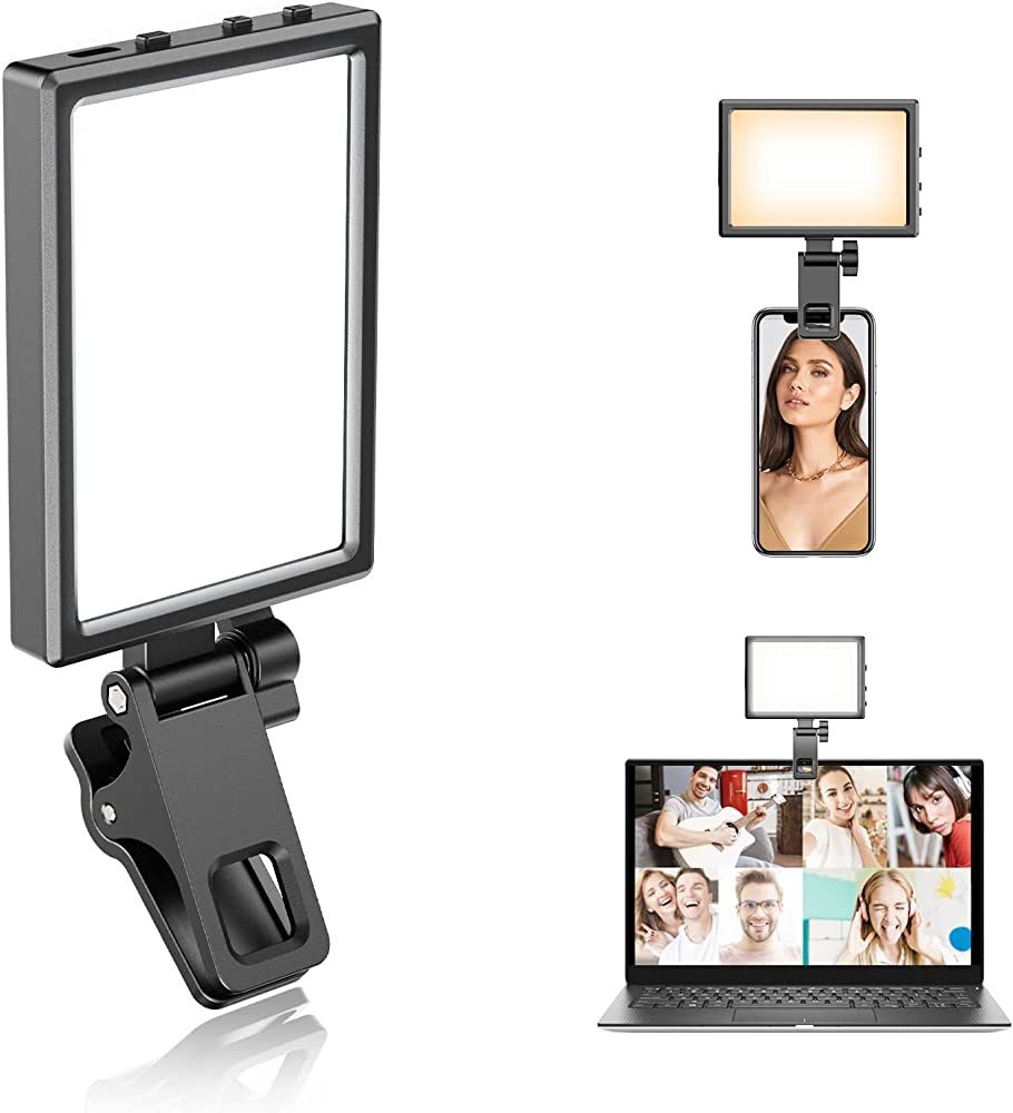Eicaus Rechargeable LED Selfie Fill Light with Monitor Clip and Tripod/Camera Adapter, Video Conf... | Amazon (US)