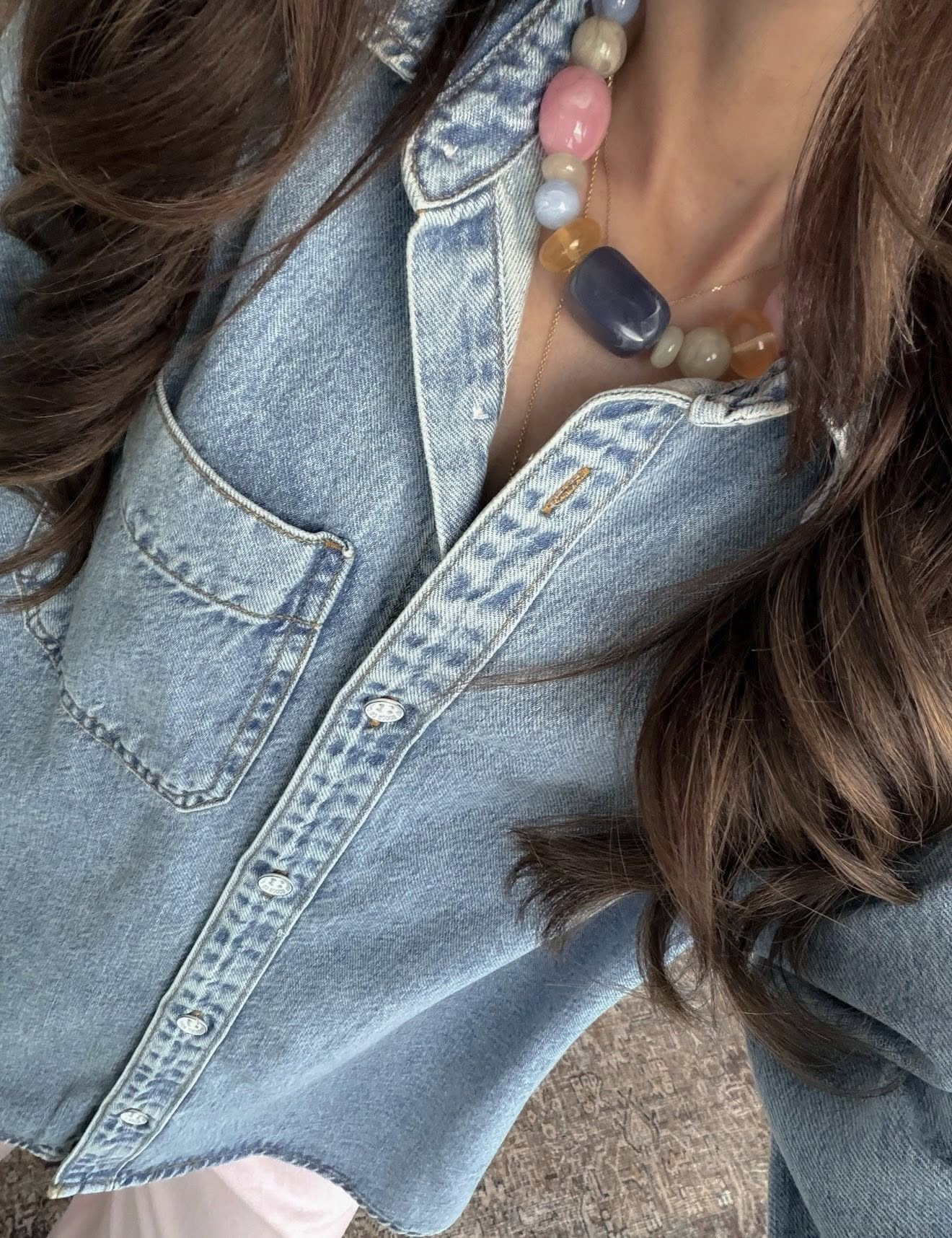 Chunky necklaces are so in for spring and summer, denim top, spring outfit, target finds, affordable fashion, annabrstyle 

#LTKmomlife #LTKSeasonal #LTKootd