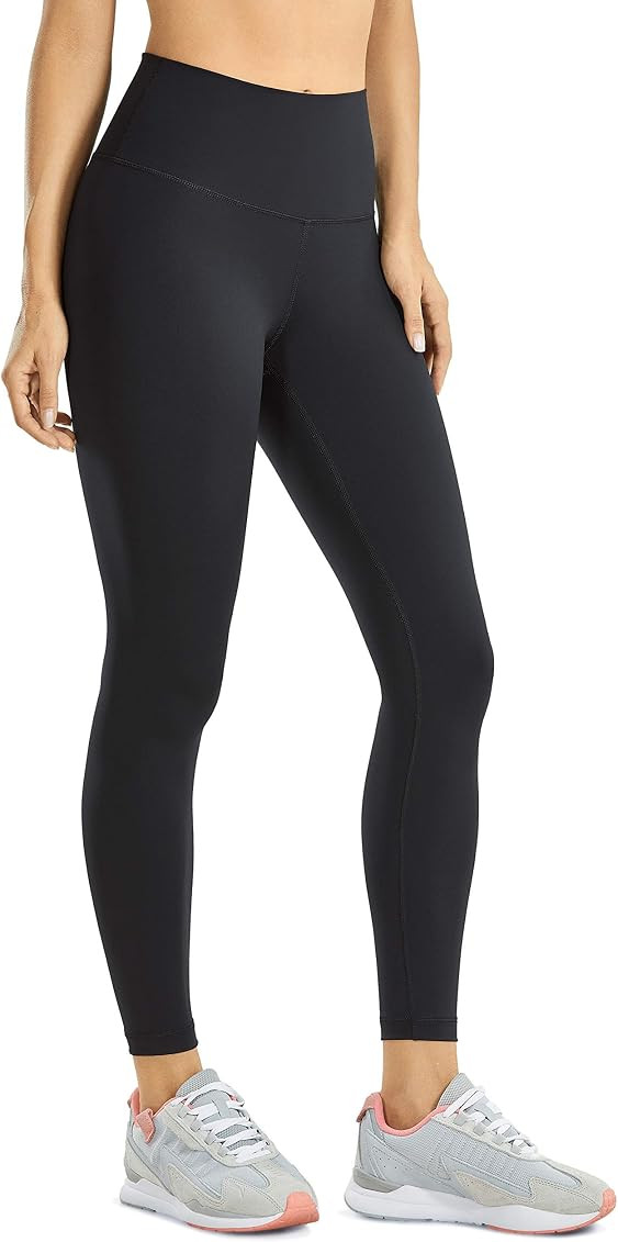 CRZ YOGA Women's Hugged Feeling Compression Leggings 25 Inches - Thick High Waisted Tummy Control Wo | Amazon (US)