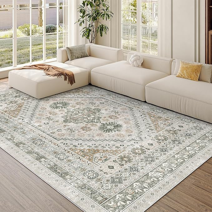 zesthome 5x7 Area Rugs - Ultra-Thin Washble Rug, Stain Resistant Anti Slip Backing Rugs for Livin... | Amazon (US)