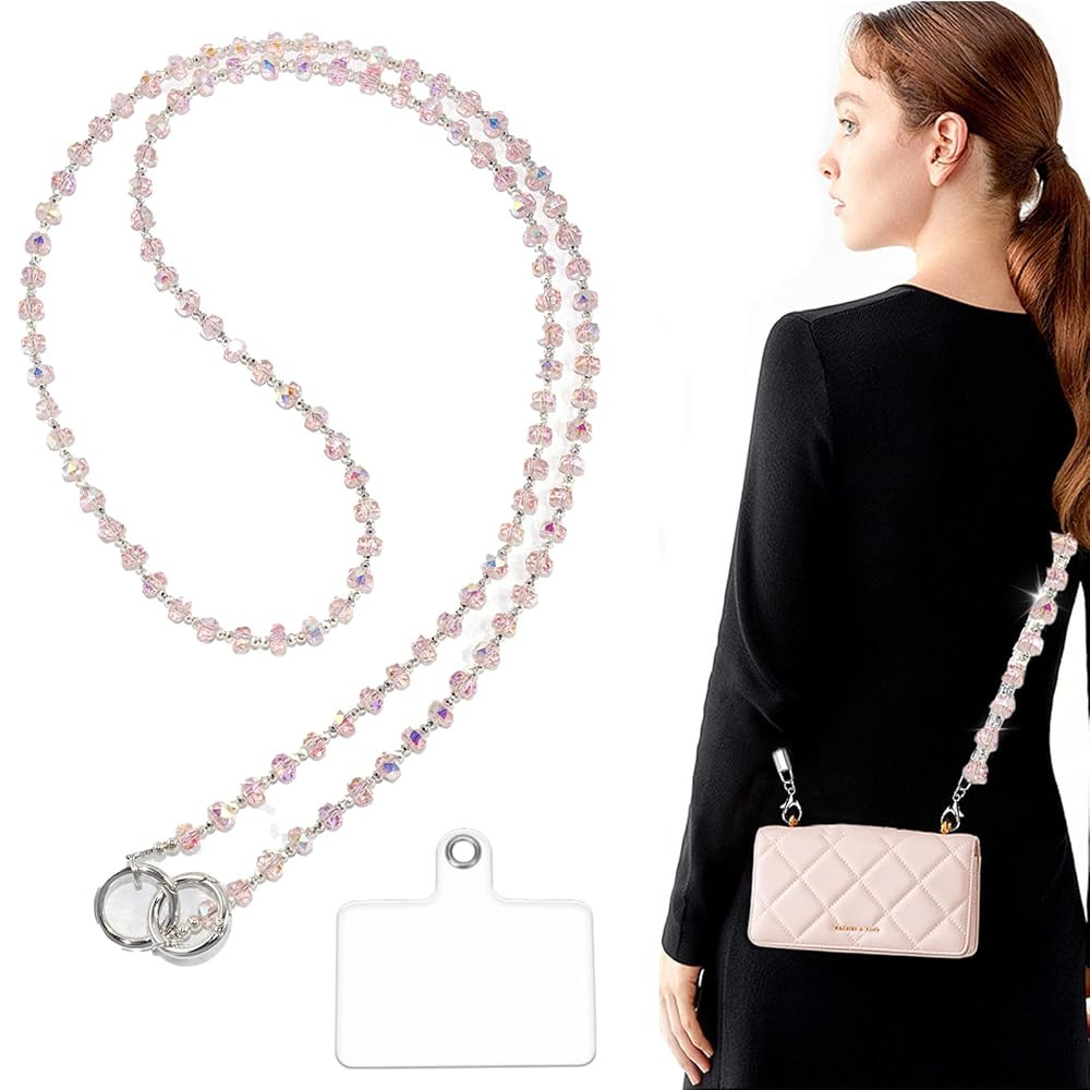 High-end crystal lanyard Beaded Cellphone Lanyard Suitable for most mobile phones bags Keys, ID a... | Amazon (US)