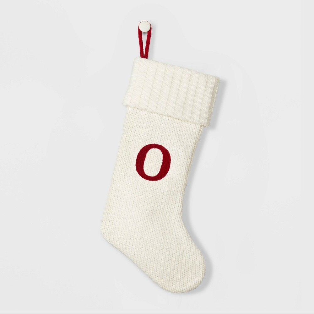 Knit Monogram Christmas Stocking White O - Wondershop | Target