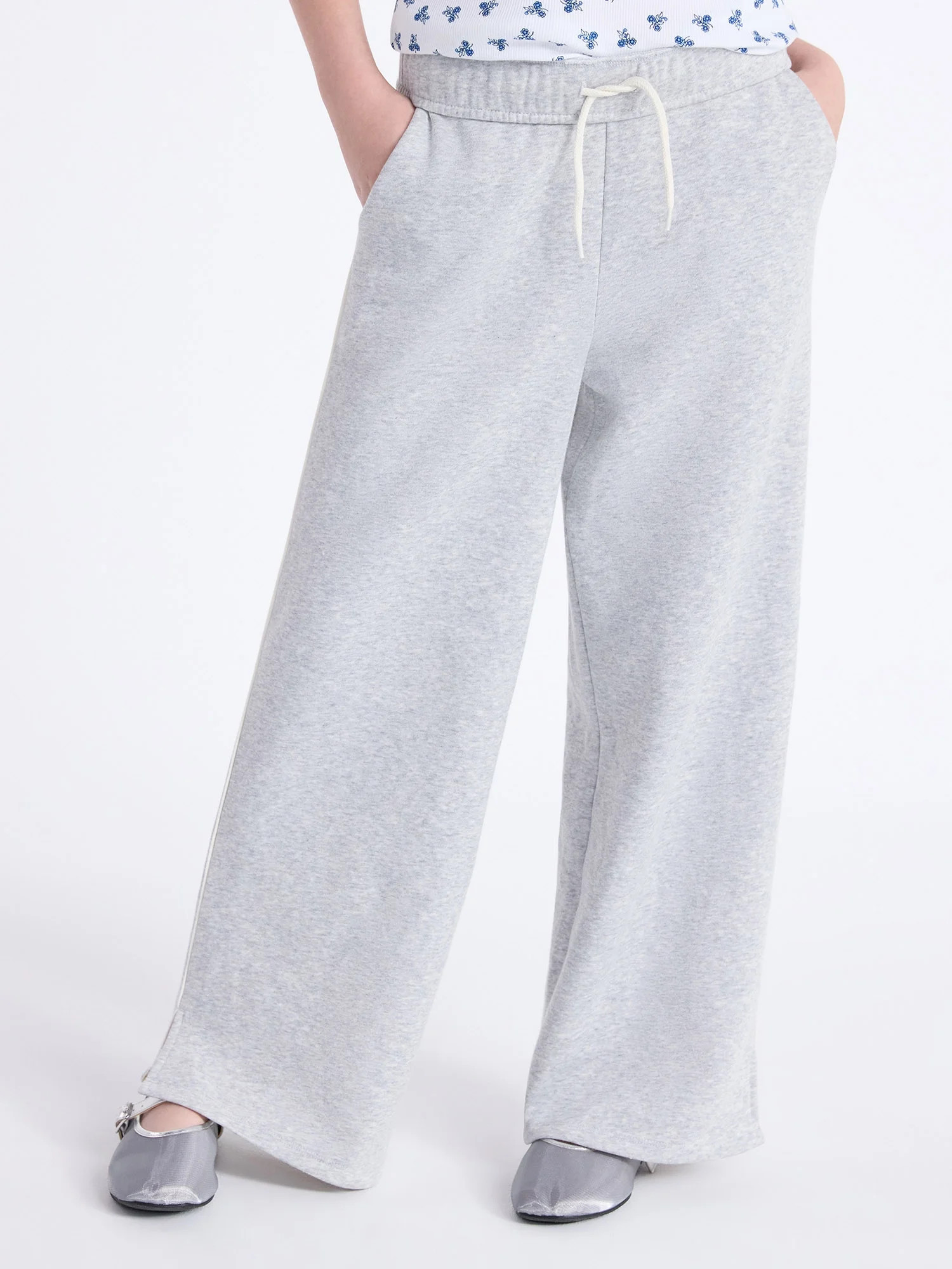 Weekend Academy Girls Rolled Waist Fleece Sweatpants, Sizes 4-18 | Walmart (US)