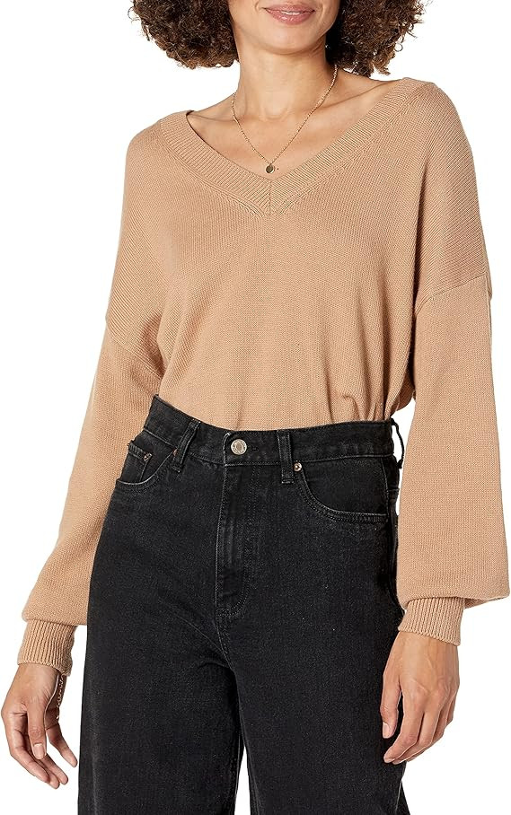 The Drop Women's Lisa Soft Slouchy V-Neck Sweater | Amazon (US)