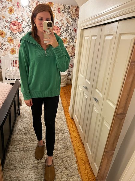 This is one of my favorite sweatshirts at Aerie! Good butt coverage and I loved the shawl zip collar. I’m in a small.

#LTKsalealert