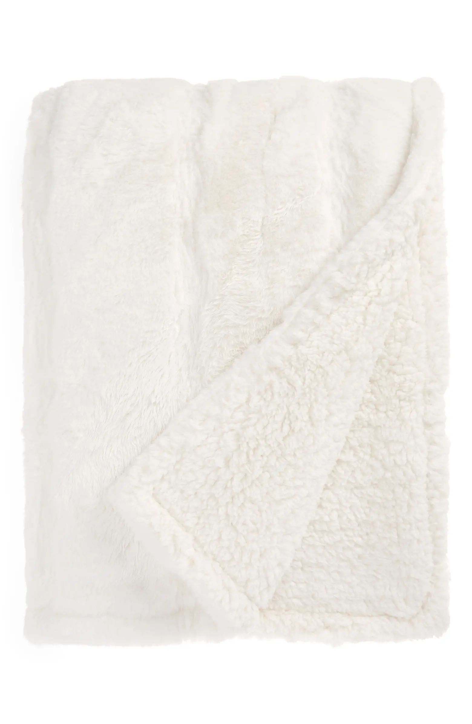 Pintuck Faux Fur Oversize Throw Blanket | Nordstrom