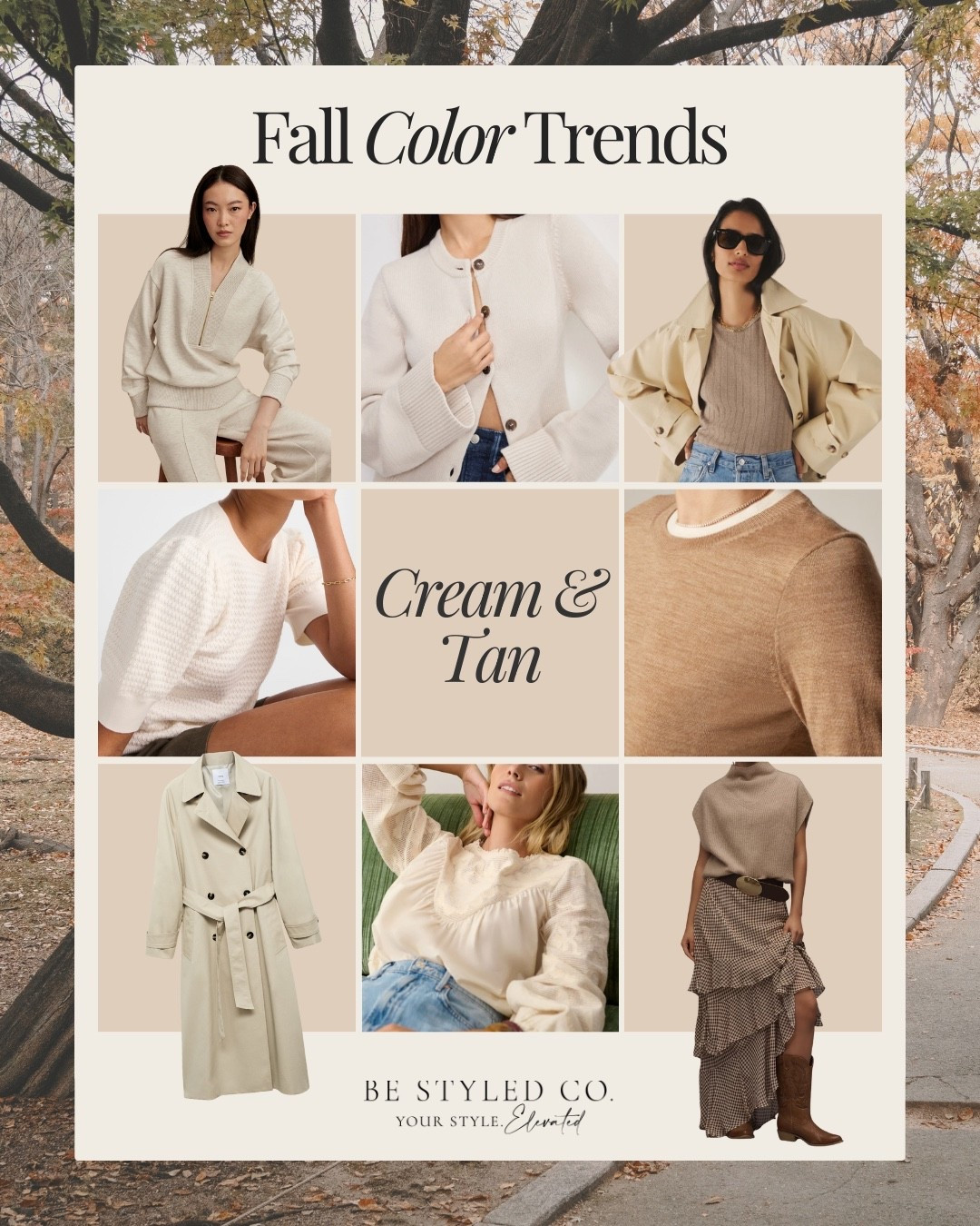 Fall color trends - cream and tan - our favorite styles in creams and tans that will go with everything in your closet - pair as a monochromatic look or add other colors 

#LTKStyleTip #LTKFindsUnder100 #LTKOver40