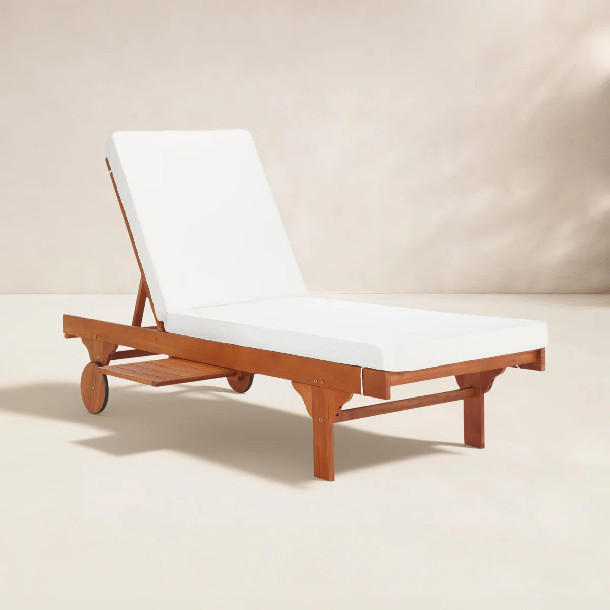 Outdoor Eucalyptus Wood Chaise Lounge , Cushion Included | Wayfair North America