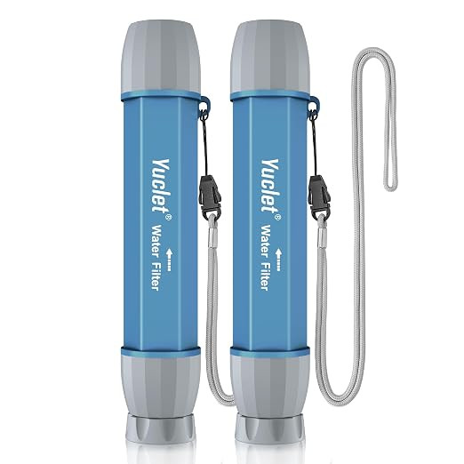 2 Pack Water Filter Straw for Drinking Survival, Personal Straws for Purifying Water, Water Purif... | Amazon (US)