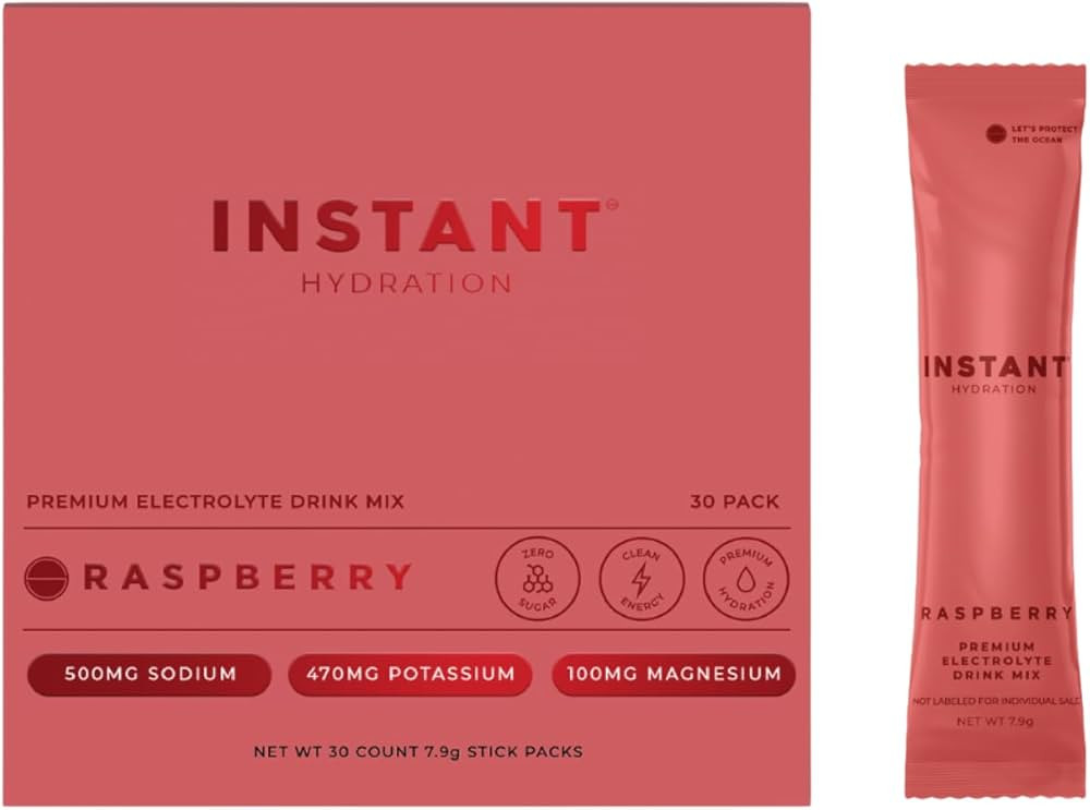 Instant Hydration Electrolytes Powder Packets - Raspberry Electrolyte Drink Mix - Zero Sugar - Ke... | Amazon (US)