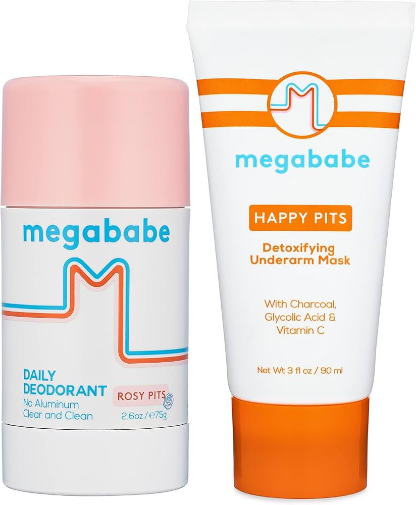 Megababe Underarm 2-Piece Bundle - Rosy Pits Daily Deodorant 2.6 oz & Happy Pits Underarm Mask 3 ... | Amazon (US)