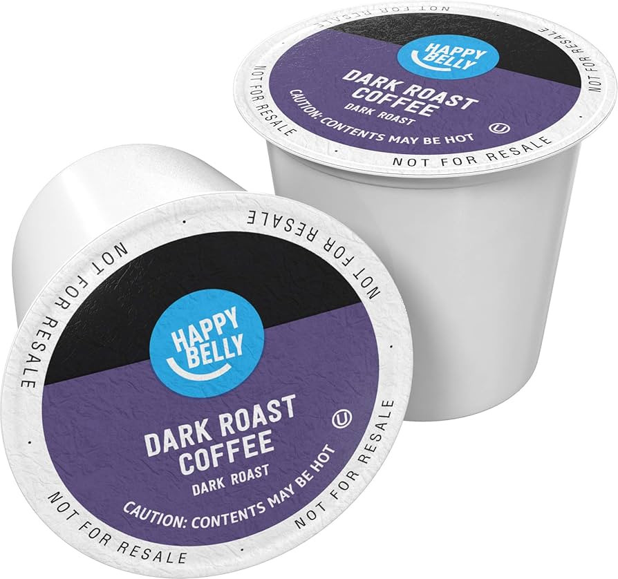 Amazon Brand - Happy Belly Dark Roast Coffee Pods, Compatible with Keurig 2.0 K-Cup Brewers, 100 ... | Amazon (US)