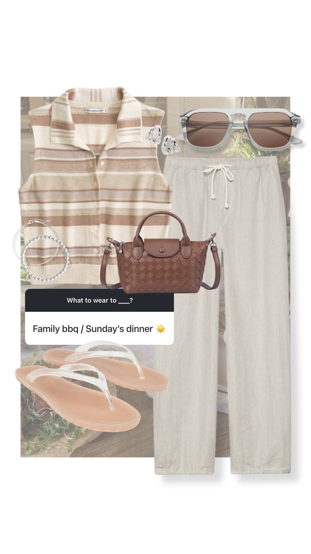 What to wear to a family bbq or Sunday dinner! #kathleenpost

Summer outfit ideas, summer look 2026, casual chic outfit