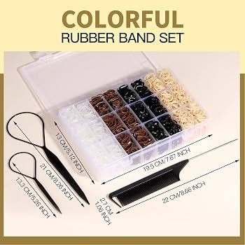 YGDZ Elastic Hair Ties,1500 pcs Mini Hair Rubber Bands with Organizer Box, Small Baby Hair Bands ... | Amazon (US)