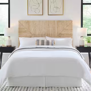 Neela Woven Natural Brown Banana Fiber Queen Panel Headboard (63 in. W) | The Home Depot