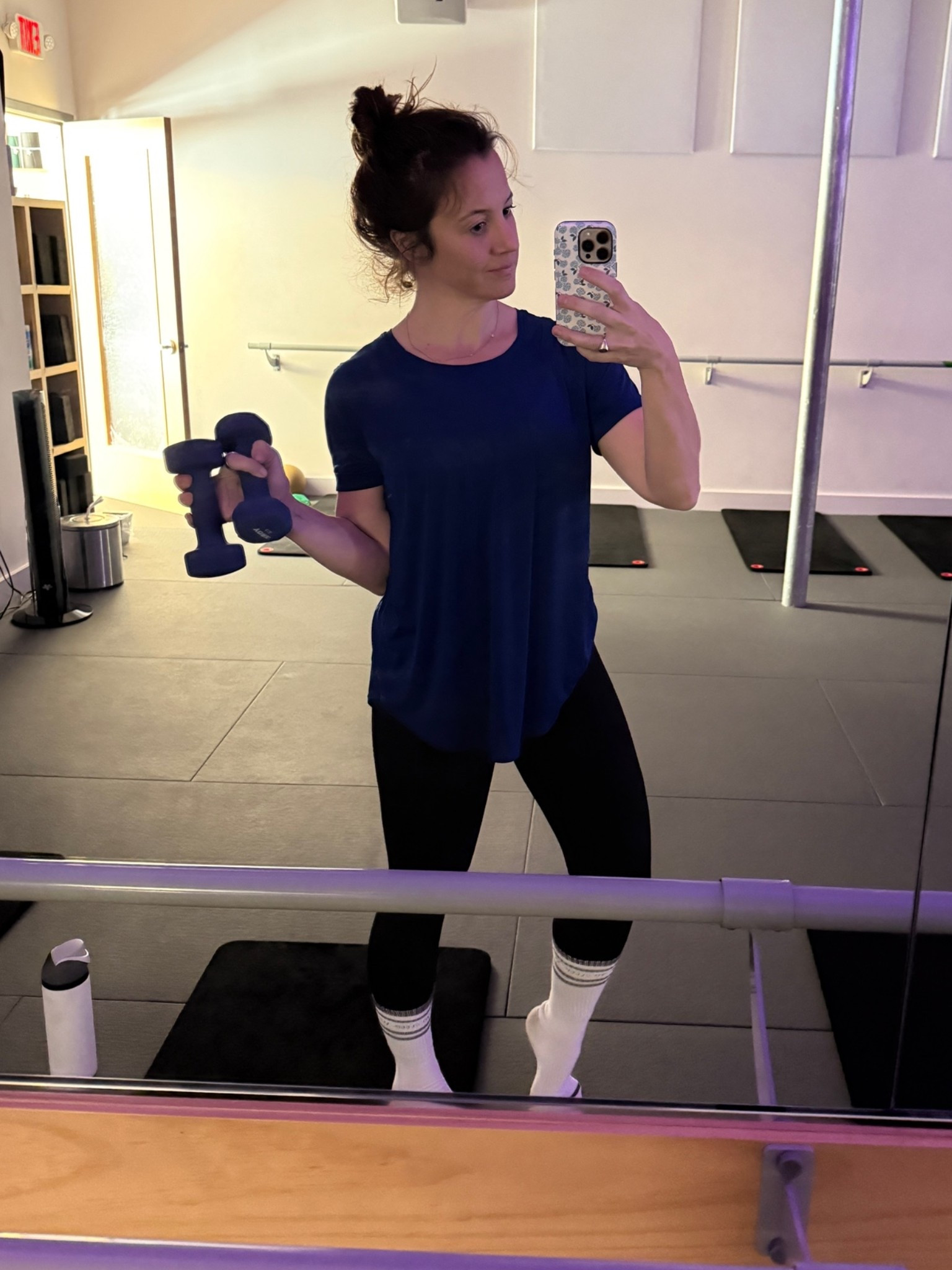 Instagram: feeling strong and weights match my shirt.