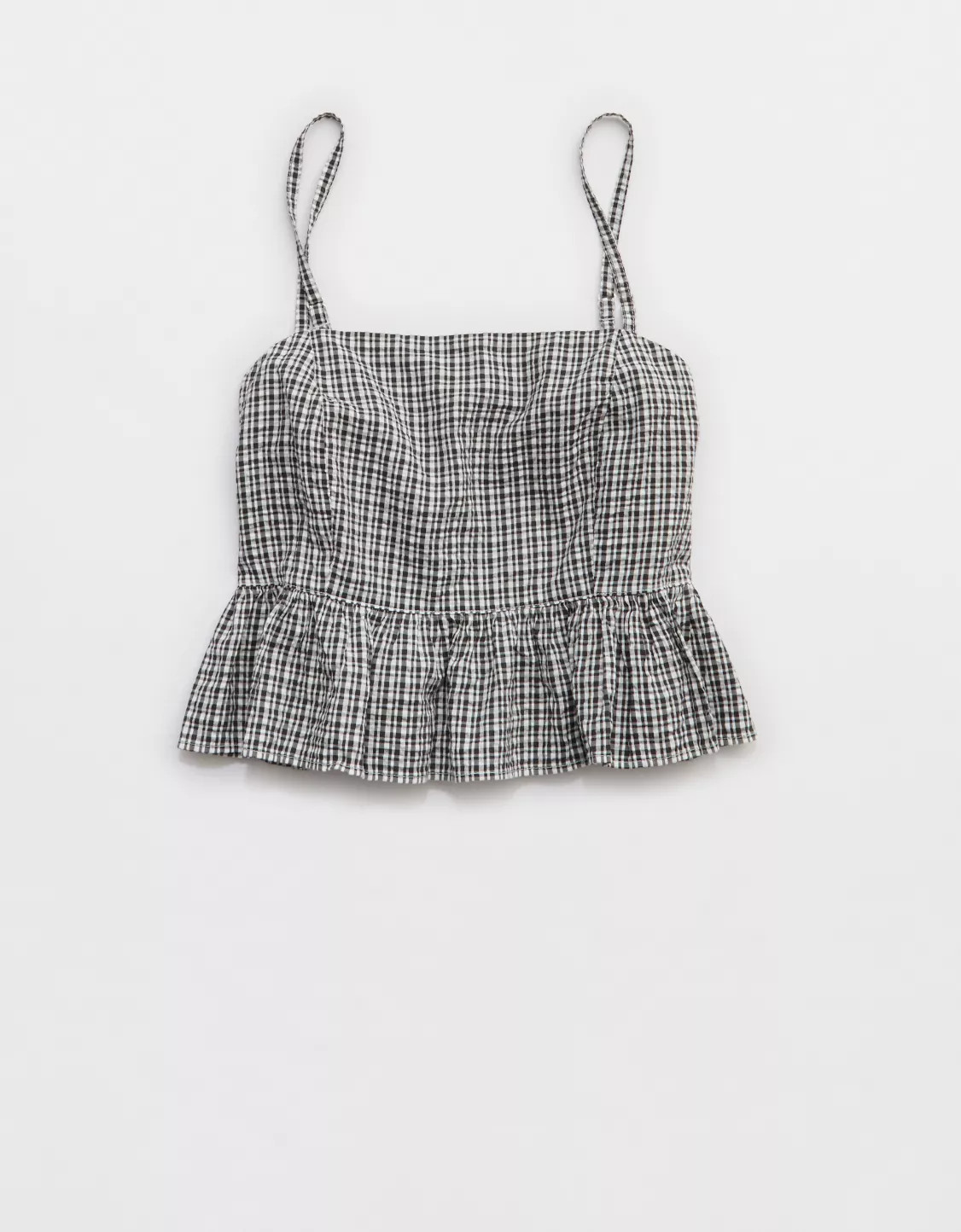 Aerie Seersucker Peplum Tank Top | Aerie