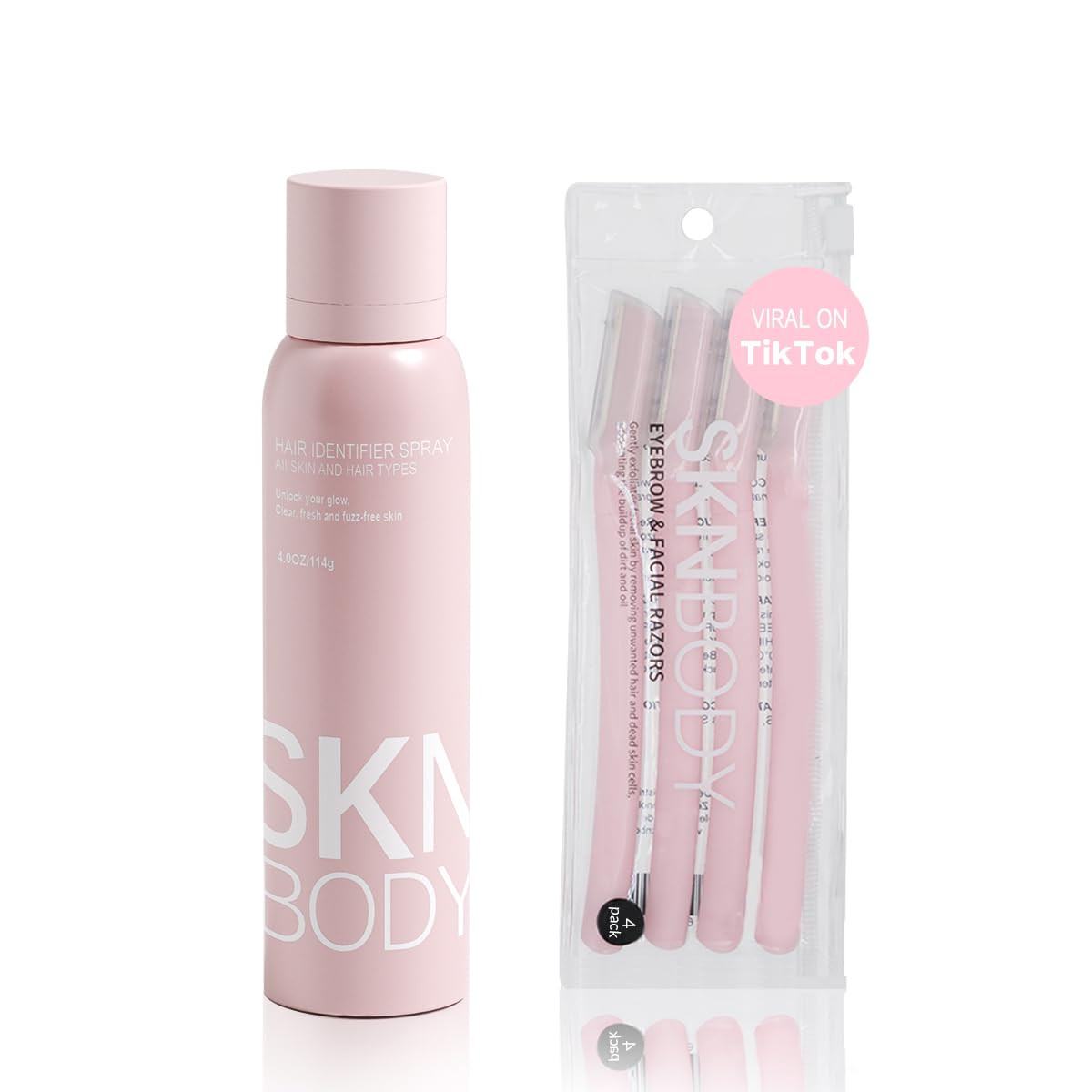 SKNBODY Hair Identifier Spray for Face Shaving and Dermaplaning Tool with 4 Razors, Upgraded Dermaplaning Spray for Women Facial Hair Removal, Gentle on All Skin Types | Amazon (US)