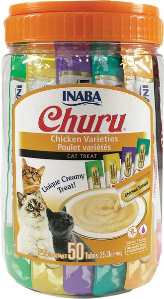 Inaba Churu Tuna & Chicken Puree Variety Pack Grain-Free Lickable Cat Treat | Chewy.com