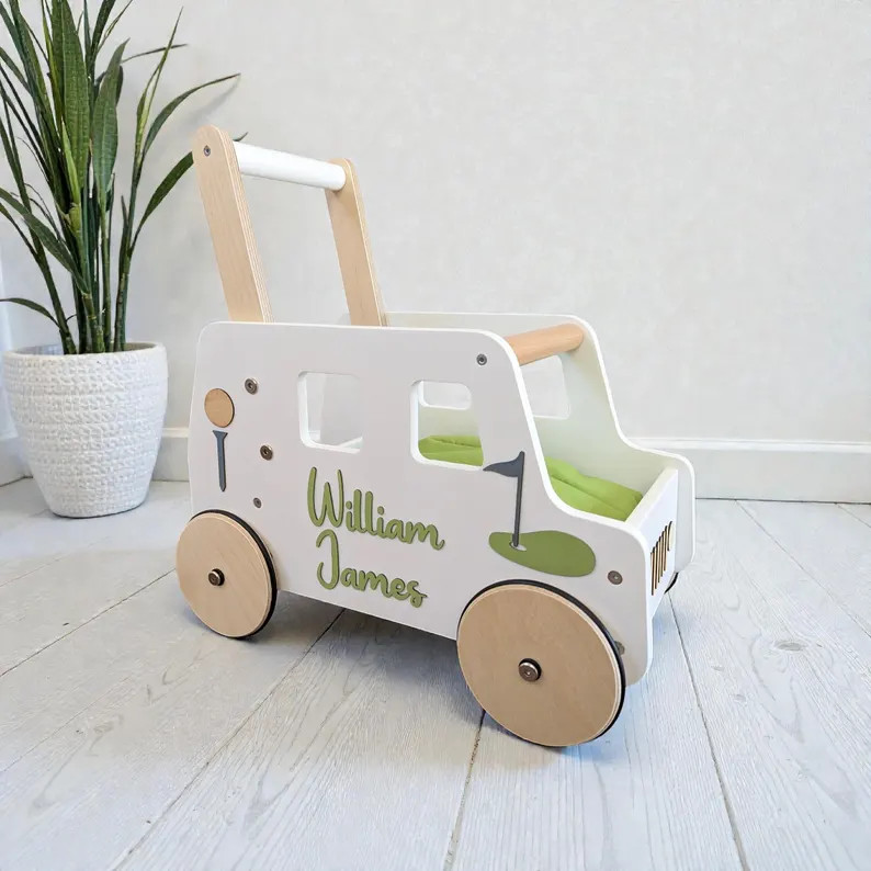Personalized Wooden Baby Walker: Golf Cart Push Toy, 1st Birthday Gift | Etsy (US)