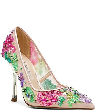 Blue by Betsey Johnson Netta Mesh Floral Beaded Pumps - 10 | Dillard's