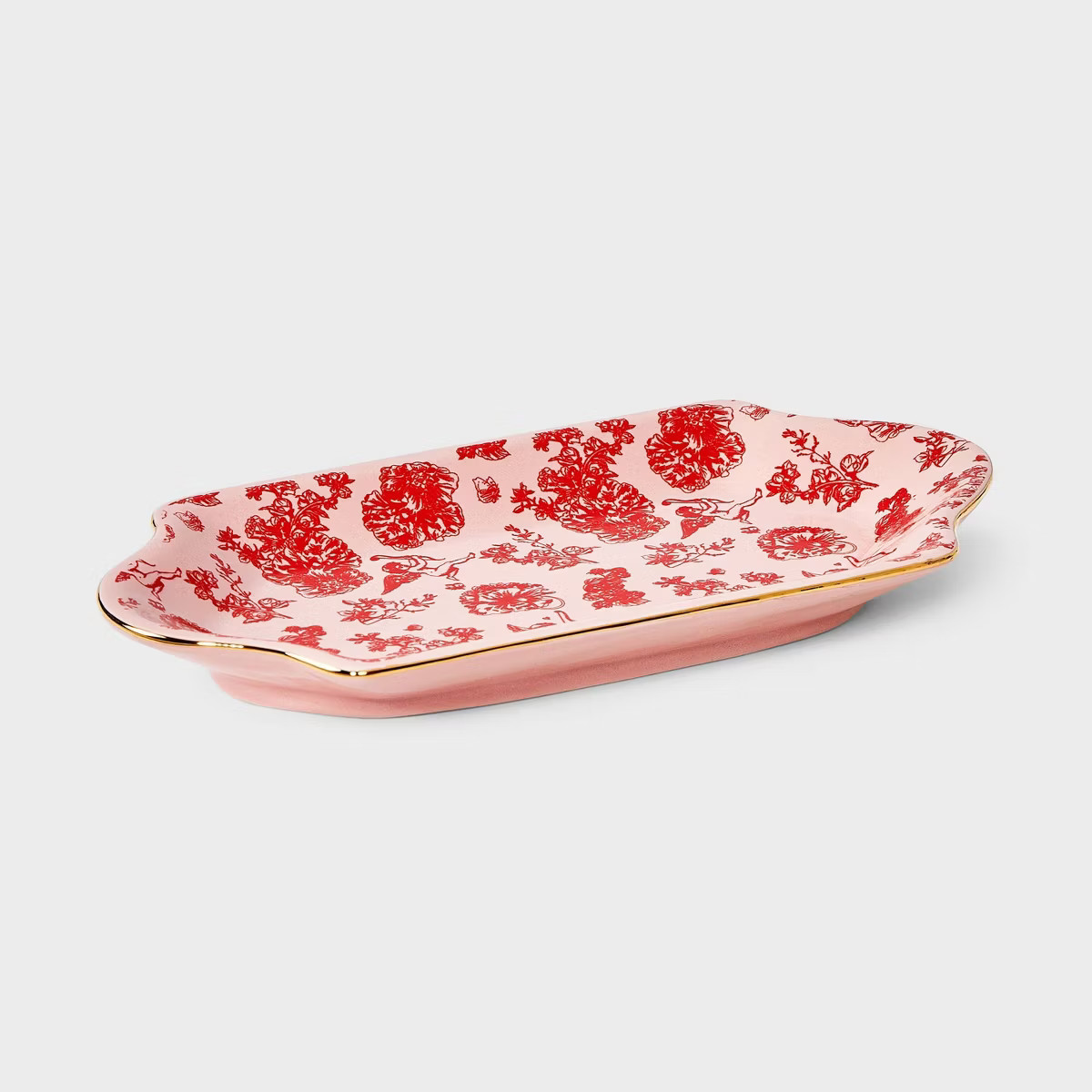 Ceramic Cupid Toile Tray - A New Day™ - Pink/Red | Target